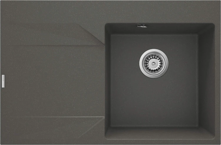 Zlewozmywak granitowy 1-komorowy lewy antracyt metalik Evora Deante