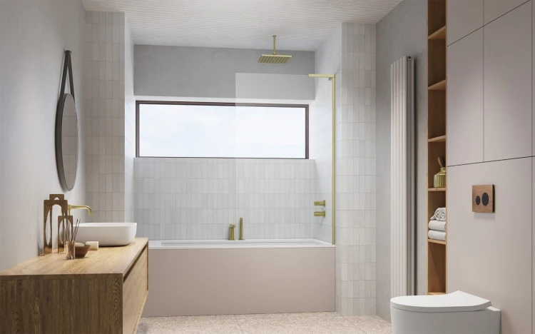 Parawan nawannowy Radaway Modo SL Brushed Gold PNJ II prawy