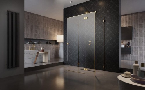 Kabina Radaway Essenza Pro Gold KDJ+S 90x100x200 prawa złota