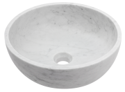 Umywalka kamienna nablatowa Apo AD naturalnie biały marmur