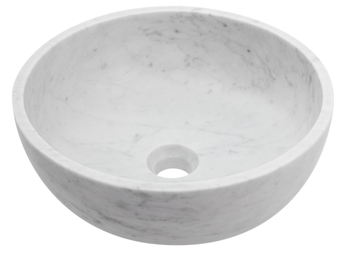 Umywalka kamienna nablatowa Apo AD naturalnie biały marmur
