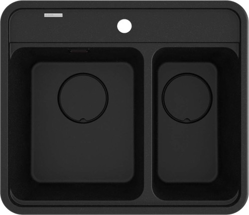 Zlewozmywak granitowy 1.5-komorowy grafit metalik Momi Deante