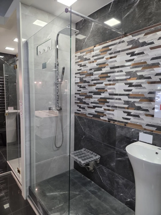 Kabina prysznicowa walk-in 100x200 Deante Mokko chrom + siedzisko gratis