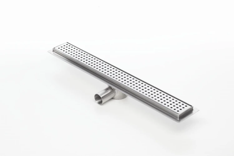 Odpływ liniowy z flanszą i metalowym syfonem Kesmet 80 cm z rusztem Caro