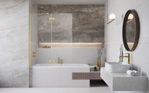 Parawan nawannowy Radaway Essenza Gold PND II lewy