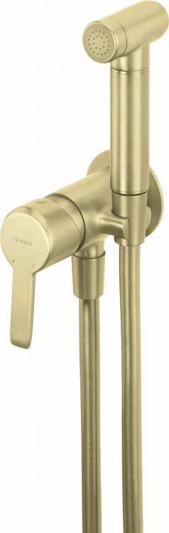 Bateria bidetowa ze słuchawką bidetta złoto szczotkowane Arnika Deante