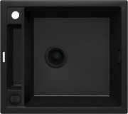 Zlewozmywak granitowy magnetyczny 1-komorowy bez ociekacza - nero Deante Magnetic