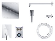 Zestaw prysznicowy podtynkowy corsan box przyciskowy deszczownica 25cm chrom