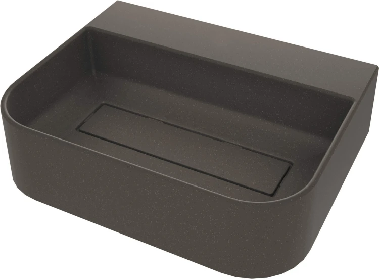 Umywalka granitowa nablatowa 50x40 antracyt metalik Arnika Deante