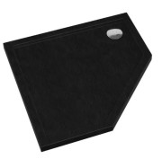 Brodzik pięciokątny SHARPER Black Stone 90x90 Schedpol Schedline, czarny