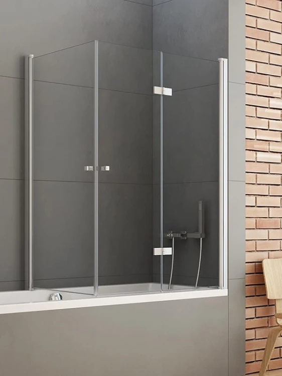 Parawan nawannowy New Trendy New Soleo 120x70x140 szkło czyste, wersja prawa