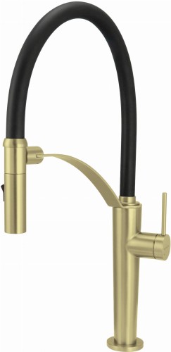 Bateria kuchenna z elastyczną wylewką Corda Deante złoto szczotkowane