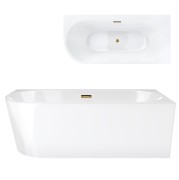 Wanna wolnostojąca narożna corsan intero 150 x 75 montaż prawostronny korek klik-klak złoty