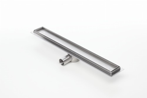 Odpływ liniowy z flanszą i metalowym syfonem Kesmet 90 cm z rusztem Ceramic Tile