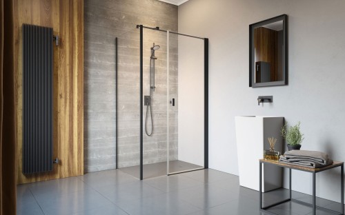 Kabina Radaway Nes 8 Black KDS I 100x100x200 prawa przejrzysta