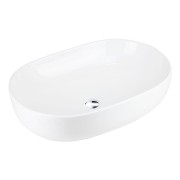 Umywalka nablatowa olvena uc5566ch 600x400x150mm owalna chromowany korek