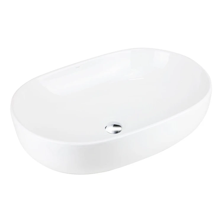 Umywalka nablatowa olvena uc5566ch 600x400x150mm owalna chromowany korek