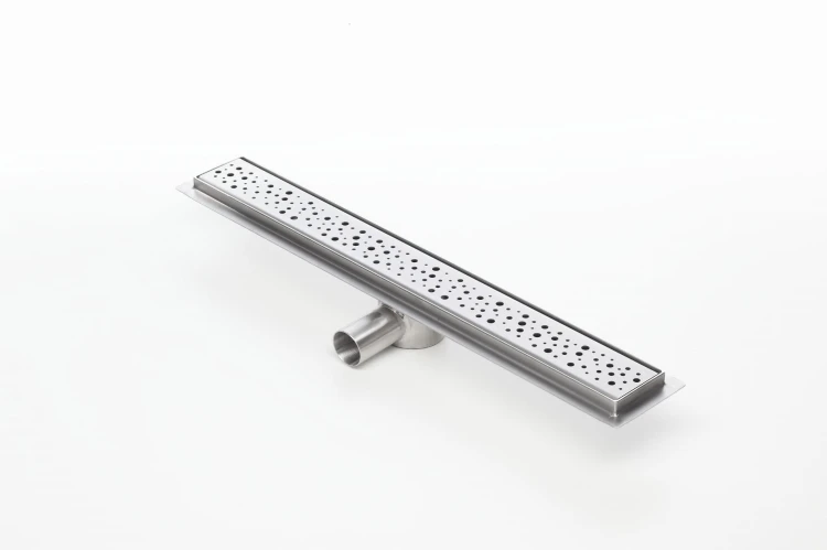 Odpływ liniowy z flanszą i metalowym syfonem Kesmet 90 cm z rusztem Chaos