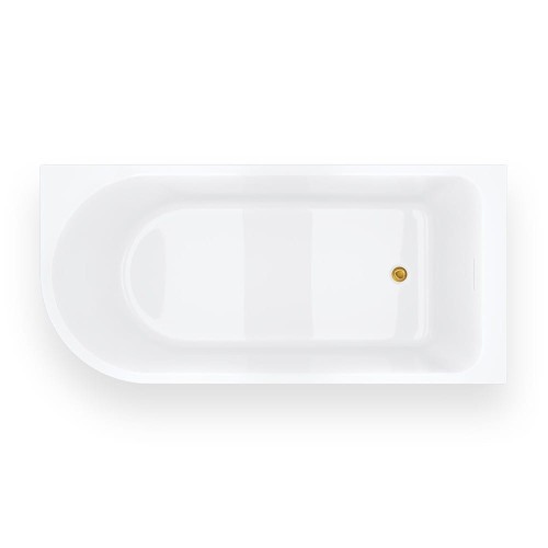 Wanna narożna invelia v220xlpgl 170x80 cm montaż prawostronny korek klik klak złoty