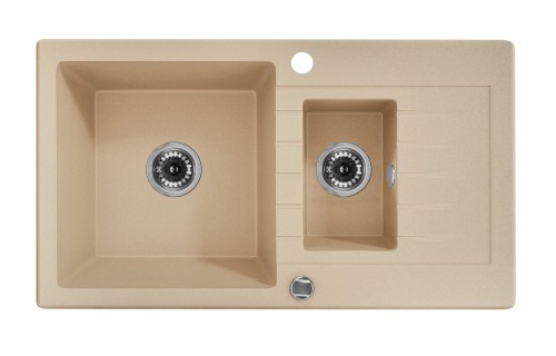 Zlewozmywak 1,5-komorowy z ociekaczem - piaskowy Zorba Deante