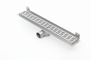 Odpływ liniowy ścienny z flanszą i metalowym syfonem Kesmet 70 cm z rusztem Greek