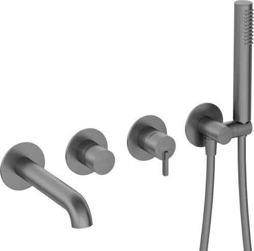 Bateria wannowa 4-otworowa podtynkowa Silia Deante titanium