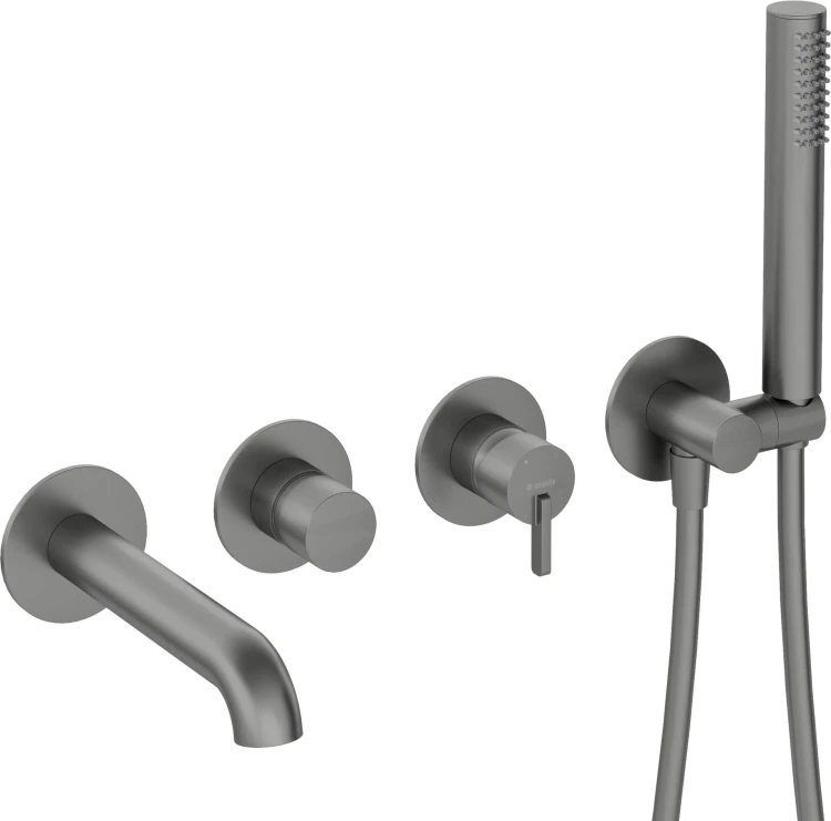 Bateria wannowa 4-otworowa podtynkowa Silia Deante titanium