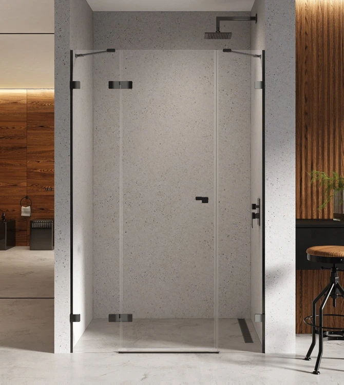 Drzwi prysznicowe New Trendy Eventa Black Chrome lewe czyste