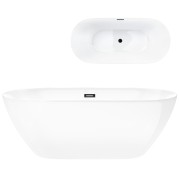 Wanna wolnostojąca corsan e041 olvena 170 cm z wykończeniem grafit / gun metal