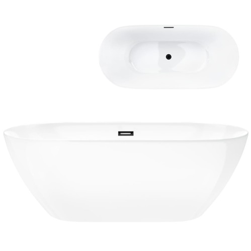 Wanna wolnostojąca corsan e041 olvena 170 cm z wykończeniem grafit / gun metal