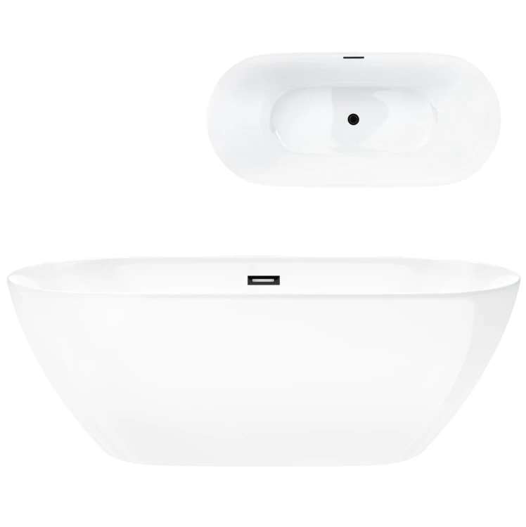 Wanna wolnostojąca corsan e041 olvena 170 cm z wykończeniem grafit / gun metal