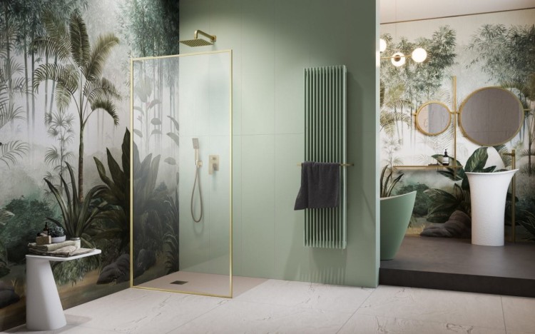 Kabina prysznicowa walk-in Radaway Modo F SL Brushed Gold II lewa