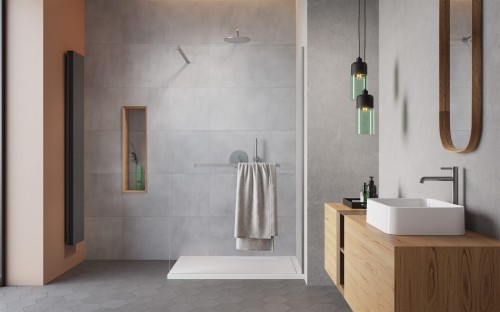 Kabina walk-in Radaway Modo New Brushed Nickel II z wieszakiem