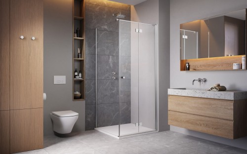 Kabina Radaway Essenza KDJ B 90x90x200 prawa, szkło przejrzyste