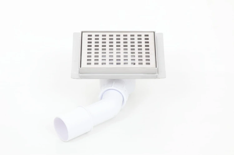 Wpust podłogowy z plastikowym syfonem Kesmet Point 15x15 cm z pokrywą