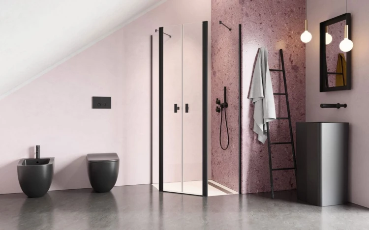 Kabina pięciokątna Radaway Nes Black PTD 80x90x200 przejrzysta