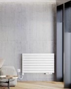 Grzejnik wodno-elektryczny Solis poziomy Elektro biały 44,5x100 Luxrad