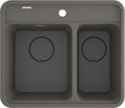 Zlewozmywak granitowy 1.5-komorowy antracyt metalik Momi Deante