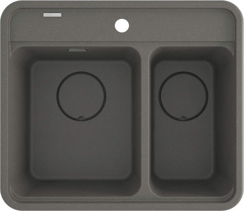 Zlewozmywak granitowy 1.5-komorowy antracyt metalik Momi Deante