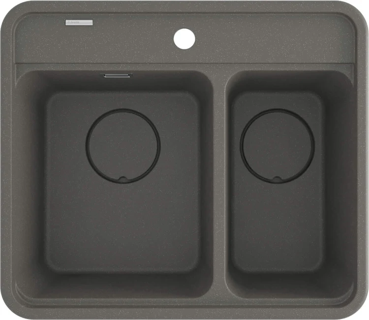 Zlewozmywak granitowy 1.5-komorowy antracyt metalik Momi Deante