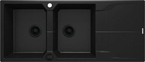 Zlewozmywak granitowy 2-komorowy z ociekaczem nero Andante Deante