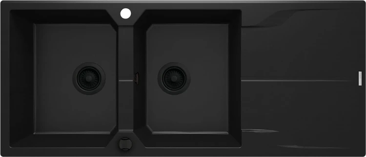 Zlewozmywak granitowy 2-komorowy z ociekaczem nero Andante Deante