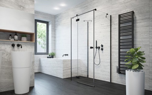 Kabina przyścienna Radaway Essenza Black KDJ+S 90x90x200 lewa