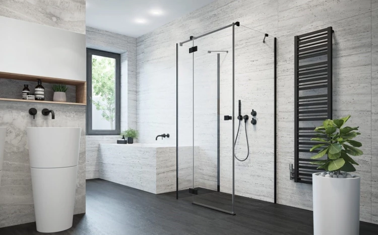 Kabina przyścienna Radaway Essenza Black KDJ+S 90x90x200 lewa