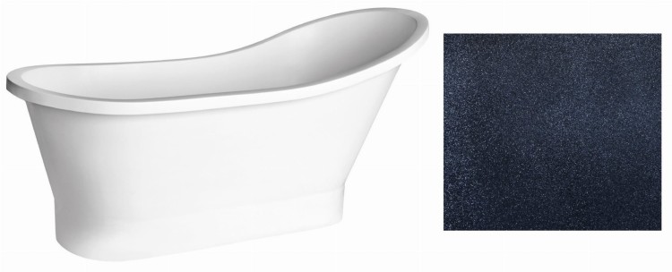 Wanna wolnostojąca Besco GLORIA GLAM 160x68 grafitowa