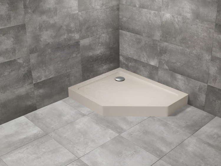 Brodzik Radaway Doros PT E Compact 100x90 Stone kaszmirowy lewy