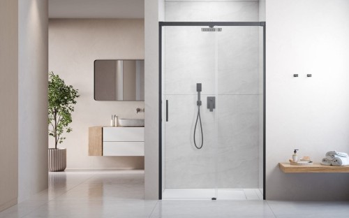 Drzwi prysznicowe Idea Brushed GunMetal DWJ Radaway prawe przejrzyste