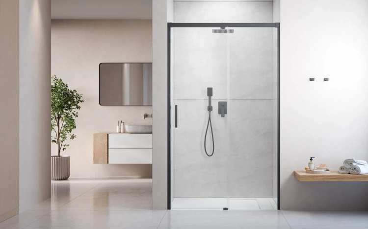 Drzwi prysznicowe Idea Brushed GunMetal DWJ Radaway prawe przejrzyste