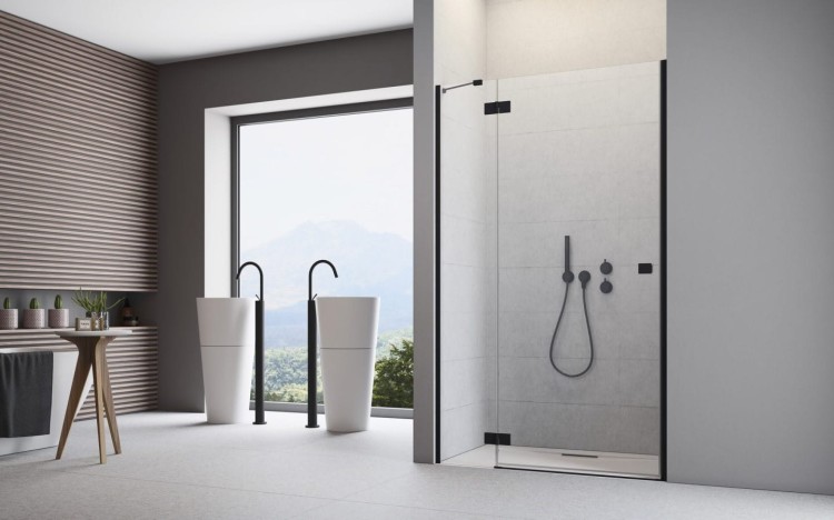Drzwi prysznicowe Essenza Black DWJ 90x200 Radaway czarne lewe
