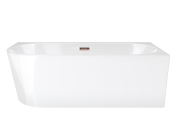 Wanna narożna corsan intero prawa 160 cm z szeroką krawędzią i wykończeniem różowe złoto